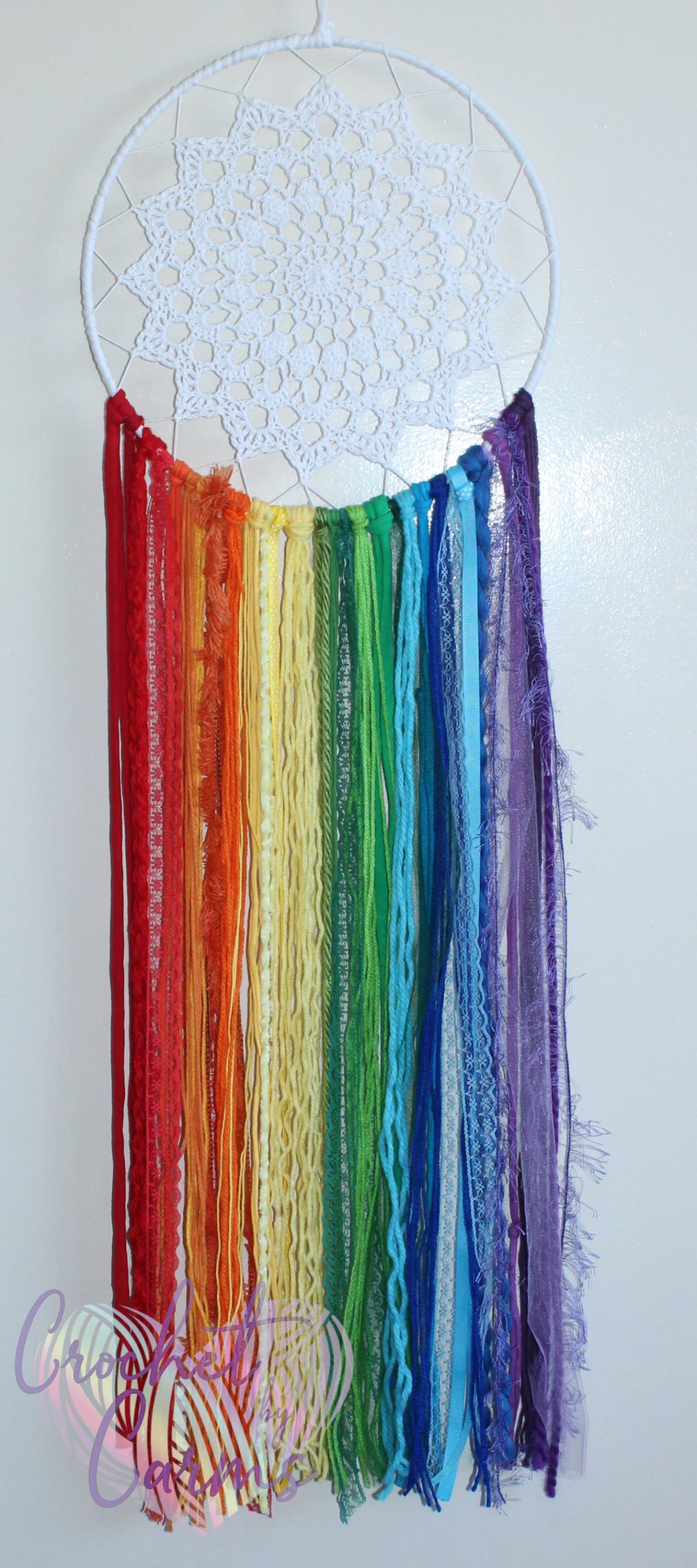 Rainbow Wall Hanging / Dreamcatcher | Crochet by Carms